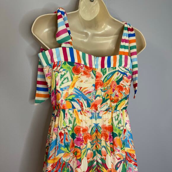 Flying Tomato Paradise Beach Mix Print Maxi Dress Beach Coastal Vacation S New - Picture 9 of 13